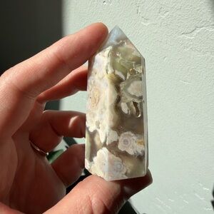 Flower Agate Polished Crystal Tower